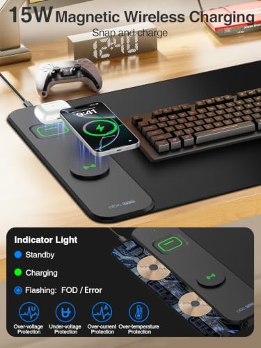 Magnetic Wireless Charging Mouse Pad, 31.5"x15.8" Large Desk Mat - Image 2