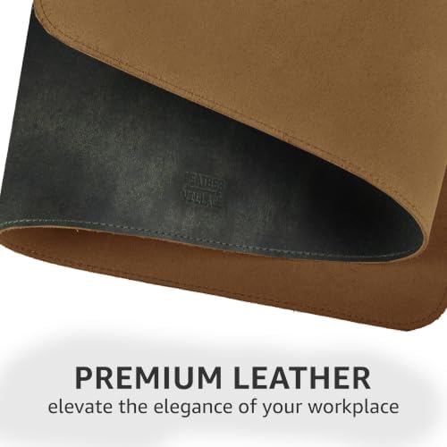 LEATHER VILLAGE Real Leather Desk Pad 3mm Thick Double Layer Desk Mat Olive. - Image 4