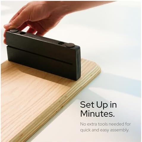 KIVY Dual Monitor Riser With Integrated Metal Shelf - Wooden Desk Shelf - Image 5