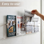 2 Pack Clear Acrylic Magazine Holder Wall, Brochure, 24 Inch - Image 4
