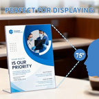 8.5x11 Clear Acrylic Sign Holders (12 Pack), Vertical L-Shaped Tabletop Stands for Menus, Office Documents & Restaurant Signs - Image 6
