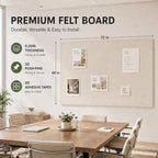 72 x 48 Inch Beige Felt Bulletin Board for Wall, Frameless - Image 2