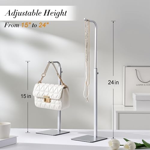 3-Pack Adjustable Tabletop Purse & Banner Display Stands, Silver - Image 4