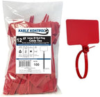 Kable Kontrol Cable Marker Identification Zip Ties 12 Inch 100 Pcs – Red by KABLEKONTROL%C2%AE