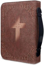 Elegant Cross & Scripture Bible Cover Case for Men Women Fashion PU Leather Bible Book Case Lightweight Portable Brief Case Stationary Supplies Storage - Image 3