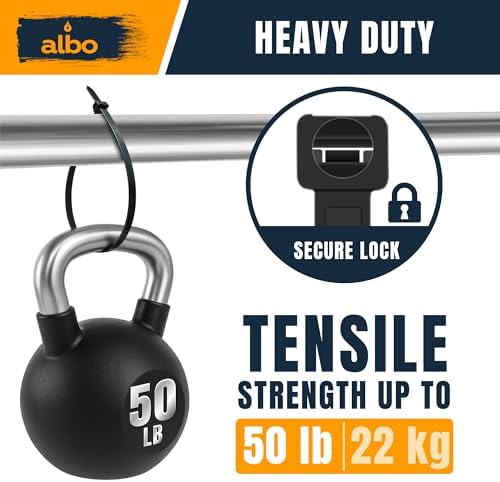 ALBO 1000 Pcs. Black Zip Ties, 10 Inch, Heavy Duty, 50 lb Tensile Strength - Image 3