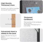 SELEAD Linen Bulletin Board 30” x 20” - Black Aluminum Frame, Grey Fabric - Image 6