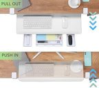 ETHU Corner Keyboard Tray Under Desk with Metal Rail, 26.8x11.8", White - Image 7