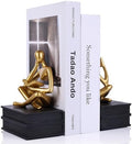 Heavy Duty Book Ends for Shelves, Thinker Bookends Set of 2 Decorative Book Ends for Heavy Books, Modern Unique Shelf Decor for Home Office Living Room Desk by LINYTHER