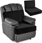 HOMBYS Foam Recliner Chair Cushions for Elderly, 4" Thick Chair Pads with Back Support for Office, Non-Slip Medium Firm Seat Cushion with Lumbar Pillow (Black, 22"x22"+13" Backrest) by HOMBYS