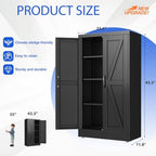 GAIOUS 43.3'' Tall Kitchen Pantry Cabinet, Black Metal Storage Cabinet - Image 2