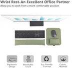 Large Mouse Pad Wrist Support Set, Bean Bag Mouse and Keyboard Wrist Rest Filled Ergo Beads, Easy Typing Gaming Home Office (Light Army Green) - Image 4