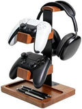 Wood Headphone Stand,Headset Holder with Dual Gaming Controller Holder by Unknown