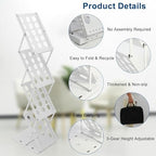 Polmart 4-Tier Brochure Literature Display Floor-Stand Rack with Adjustable Pockets. Portable Collapsible Design with Carry Bag for Trade Shows, Offices, Retail Stores (White) - Image 2