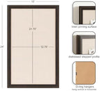 Kate and Laurel Oakhurst Rectangle Framed Linen Fabric Pinboard, 15 x 24, Black, Traditional Decorative Bulletin Board with Stepped Profile for Use as Motivational Vision Board or Wall Organization - Image 2