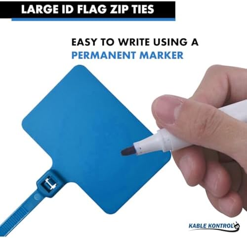 Kable Kontrol Cable Marker Identification Zip Ties 9 Inch 1000 Pcs – Blue - Image 3