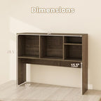 GIANTEX Desktop Bookshelf, Countertop Storage Hutch with 4 Shelves for Computer Desk, Dressing Tabletop Display Rack, Multipurpose Desk Hutch Storage Organizer for Home Office Dorm (Grey Oak) - Image 3