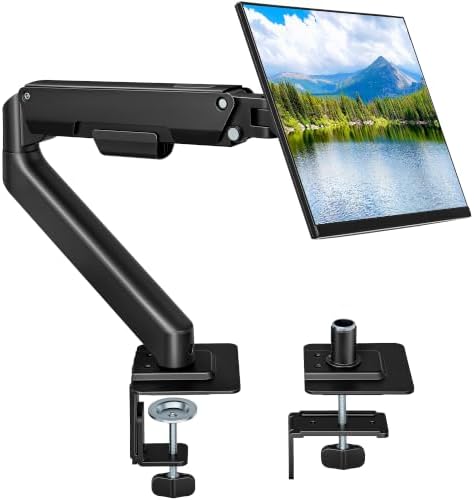 Single Monitor Arm for 17-32 Inch Screens, Full Motion Desk Mount by Pegzone