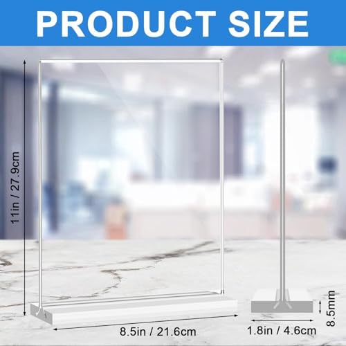 Dynta 24 Pack Acrylic Sign Holder 8.5 x 11 Inches Clear Table Sign Holder - Image 3