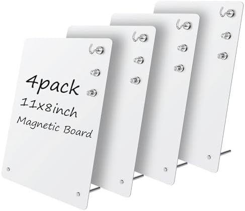 4 Pack Magnetic Board - White Magnet Display Stand by Unknown