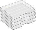 Acrimet 4 Tier Paper Organizer Letter Tray – Plastic Stackable Desk File Organizer, Side Load Paper Sorter for Letter/A4 Office File Folder Holder – Clear Crystal by Organizingyourlife