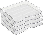 Acrimet 4 Tier Paper Organizer Letter Tray – Plastic Stackable Desk File Organizer, Side Load Paper Sorter for Letter/A4 Office File Folder Holder – Clear Crystal by Organizingyourlife