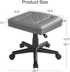 VECELO Under Desk Footrest, PU Ergonomic Foot Rest with Wheels, Comfort Padding, Height Adjustable for Relieving Leg Pain, Stiffness, and etc, Gray - Image 2