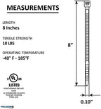Kable Kontrol Cable Zip Ties, 8 Inch, 25000 Pcs, 18lbs Test, Natural White - Image 2