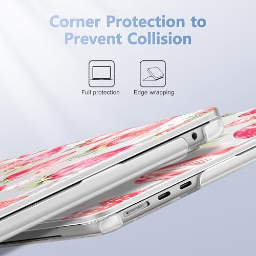 Case for 2026/2025/2024/2023 MacBook Air 15-inch Laptop Release M5 A3448 /M4 A3241 /M3 A3114 /M2 A2941, Stylish Protective Hard Shell Cover for MacBook Air 15.3 inch, Strawberries - Image 3
