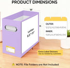 BALEINE 8PK File Organizer Box, Cardboard File Folder Organizer with Handle - Image 3