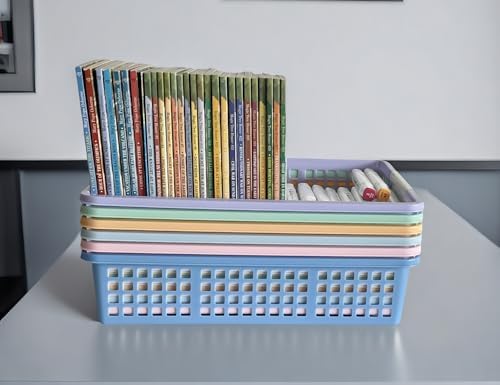 6 Pack Plastic Turn in Paper Trays for Classroom, Storage Bin Baskets - Image 5