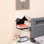Wall Mounted Wood Bookcase, Small Bedside Bookshelf, Wooden Triangle Nightstand Book Rest,Gift for Book Lover Stand (Black) - Image 4