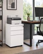 Fully Assembled 3-Drawer Mobile File Cabinet with Lock, Under Desk Storage - Image 2