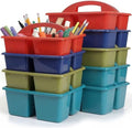 Kathfly 8 Pack Classroom Caddy Organizer with Handle Bulk, Deep Color by Kathfly