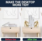Gold Bookends Book Ends, Unique Decorative Girl Thinker Design,Non-Slip Home Office Bookshelf Decor, Modern Book Holder for Shelves, Heavy Duty Resin Book Stopper for Books,2Piece - Image 4