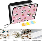WEBEEDY Cute 13 Pockets Expanding File Folder Cute Panda and Strawberry Accordion File Organizer with 12 Color Labels and Zipper, Travel Portable Document Organizer for Photo Letter Receipt, A4 Size - Image 4