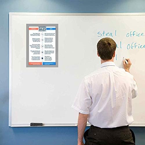 ZHIDIAN Document Sign Holder Pockets with Magnetic Back, Plastic Poster Picture Notice Display Frame for Fridge/Whiteboard/Chalkboard/Cabinet, 8.5 x 11.6 Inches, Silver, 30 Pcs - Image 5