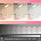 LED Desk Lamp with 10W Wireless Charging & Pen Holder, Pink - Image 4