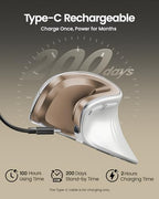 ProtoArc EM11 NL Wireless Ergonomic Mouse, Rechargeable, White Gold - Image 3