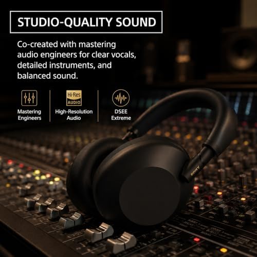 Sony WH1000XM6/B Best Wireless Noise Canceling Headphones, Black Bundle with Deco Essentials Headphones Ear Pads Replacement Headset Ear Cushions and Deco Gear Unofficial Master Guide - Image 5