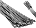 Electriduct 304 Stainless Steel Cable Ties 14 Inch 200 Lbs Heavy Duty Self Locking Ball Lock Zip Ties UV Resistant (100 Pack) by Electriduct