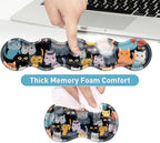 Keyboard Mouse Pad Set, Extended Gaming Mouse Pad+Ergonomics Keyboard Wrist Rest Support, Memory Foam, Easy Typing Pain Relief, 4Pcs XL Ultra Thick Desk Mat,Cute Cartoon Cat - Image 4