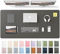 YSAGi Leather Desk Pad Protector, Office Desk Mat, Large Mouse Pad, Non-Slip PU Leather Desk Blotter, Laptop Desk Pad, Waterproof Desk Writing Pad for Office and Home (Dark Grey,55" x 24") by YSAGi