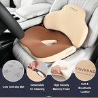 Coverado Car Seat Cushion and Lumbar Support Pillow, Memory Foam Ergonomic Back Support Driving Seat Cushion for Sciatica, Tailbone, Back Pain, Non-Slip Washable Cushion for Car, Driver, Office - Image 5