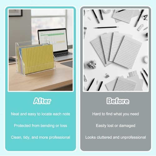Dunzoom 4 Pack 4x6 Index Card Holder, 2-in-1 Desk & Wall Mounted Acrylic Index Card Display Stand, Includes Screws & Anchors, Clear Notecard Postcard Recipe Organizer for Office, Business, Classroom - Image 5