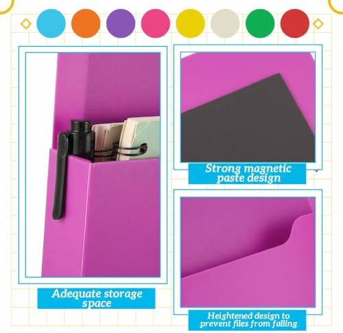 Gilprop 8 Pack Magnetic File Folder Holder for Whiteboard Classroom Storage - Image 3