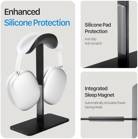 Headphone Stand for AirPods Max 2 & 1 Auto Sleep Mode, Black - Image 5