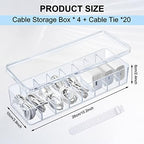 Tatuo Cord Organizer Box with Lid, Clear, 4 Pack - Image 2