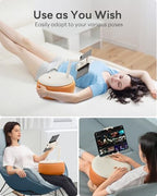 SAIJI Tablet Pillow Stand, Kindle Holder Compatible with 4.7-15.6” Kindle, Phone, Portable Monitor, 360° Adjustable Tablet Stand for Bed with Flexible Dual Axis Arm&Microbead Cushion (Orange) - Image 3