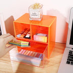 Gelite Desk Organizer with 3 Storage Drawers for Makeup Office Acrylic Desktop Drawer Organizer for Vanity Office Organization and Storage Box, Neon Orange - Image 3
